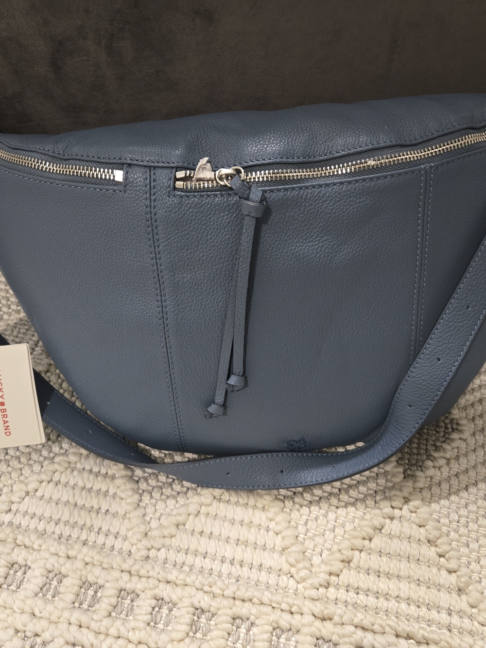 Lucky Brand Leather Crossbody - Dusty Blue